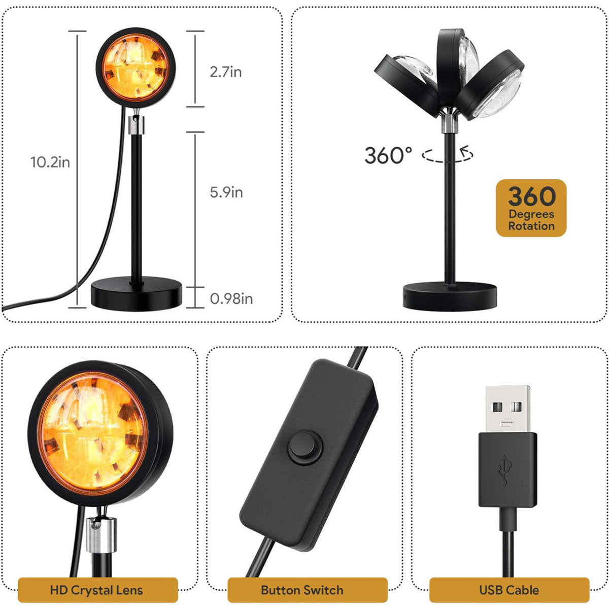 Sunset Projection Lamp — Turn Any Room Into a Sunset in 1 Click